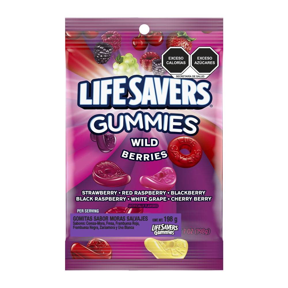 Lifesavers gomitas sabor moras salvajes (bolsa 198 g)