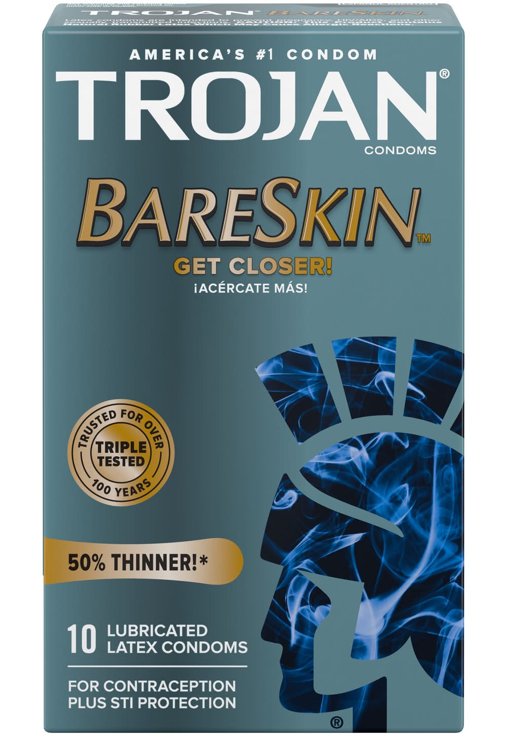 trojan bareskin premium lubricant condoms Trojan Magnum BareSkin Extra Thin Lubricated Large Condoms, 10 ct main image 0