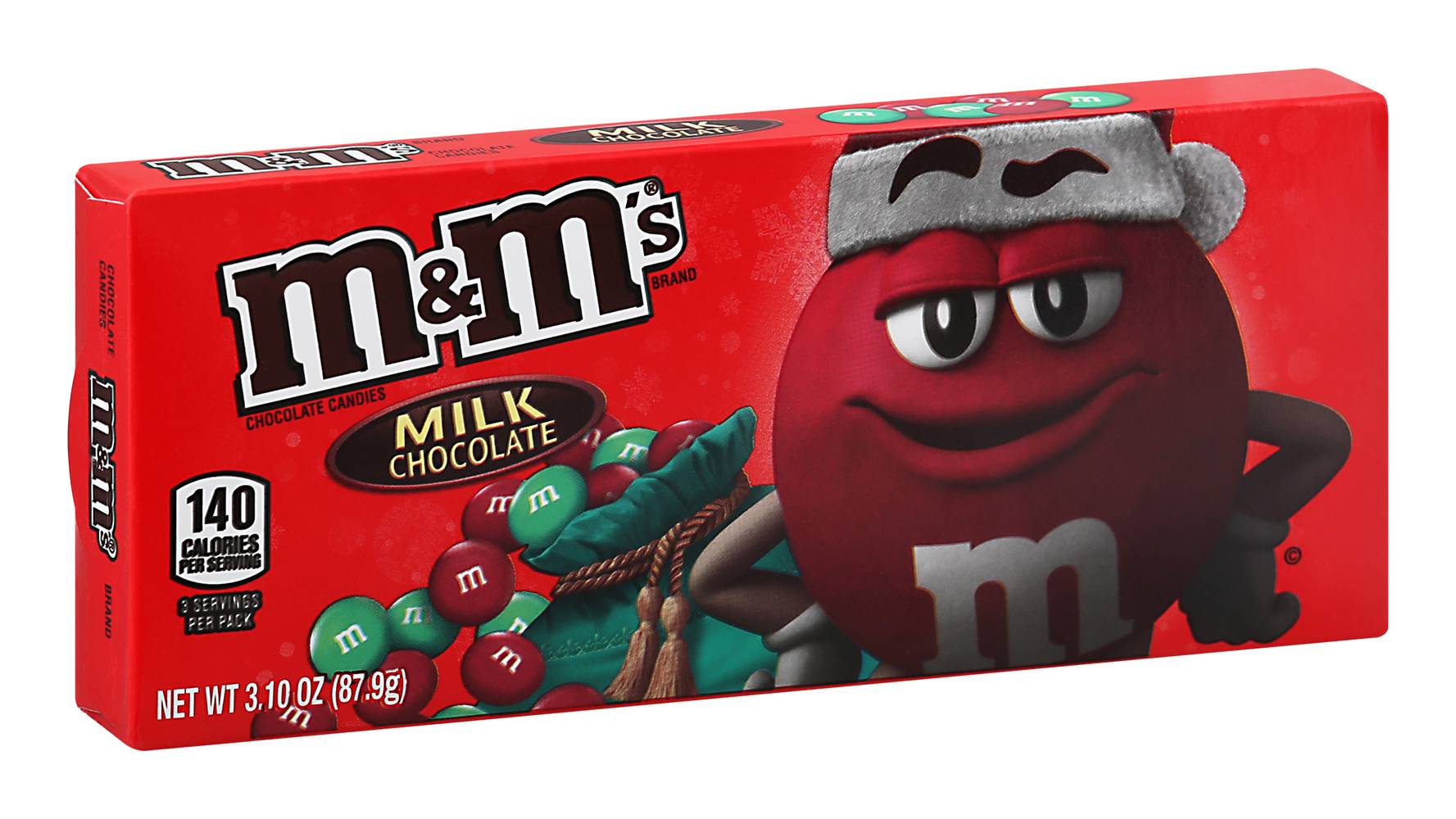 M&M's Milk Chocolate Candy Holiday Box (3.1 oz)