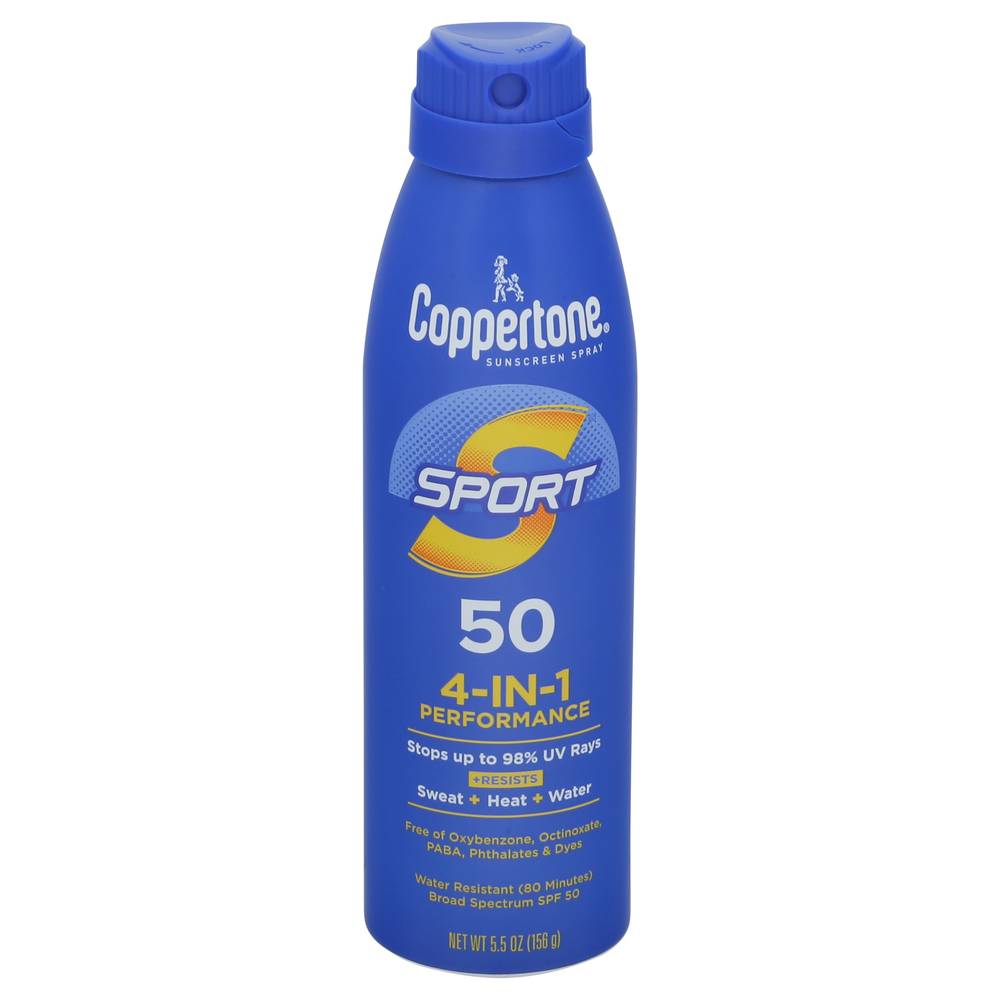 Coppertone 4-in-1 Broad Spectrum Spf 50 Sport Sunscreen Spray