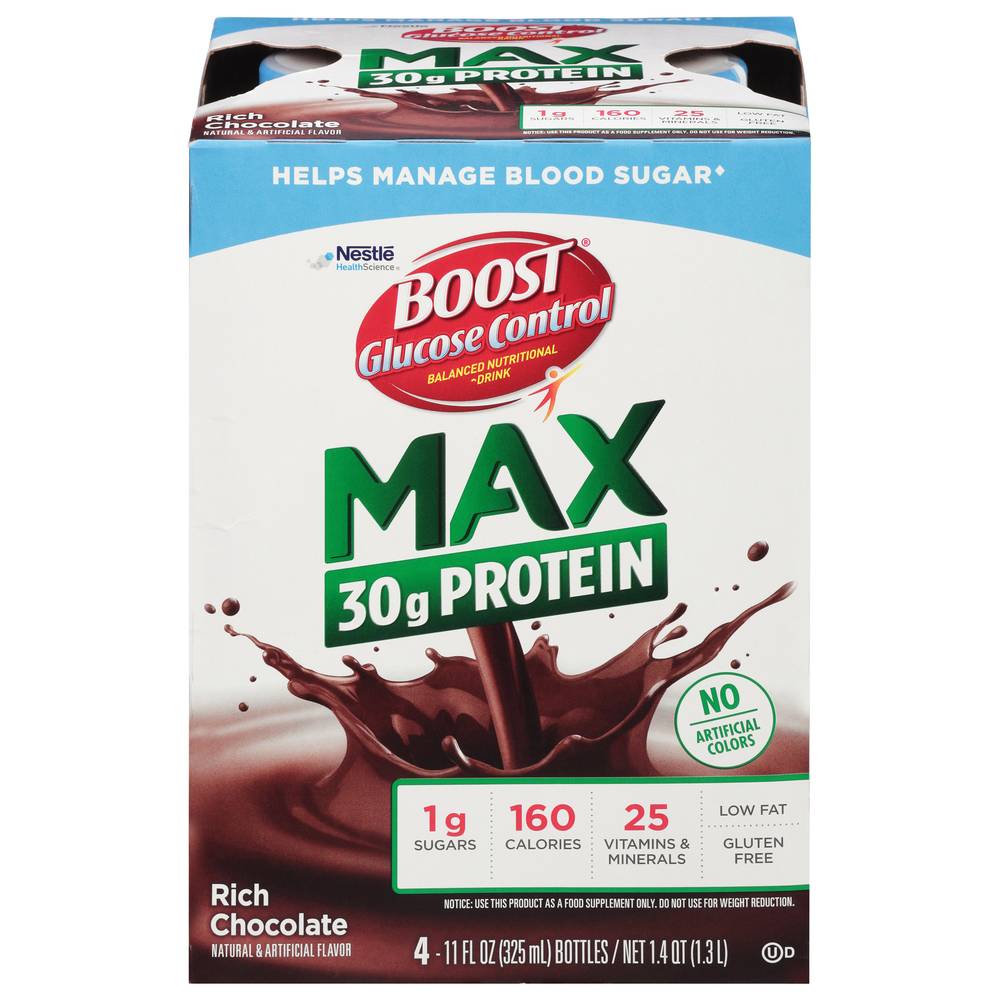 Boost Glucose Control Max 30g Protein Rich Chocolate (4 x 11.5 oz)