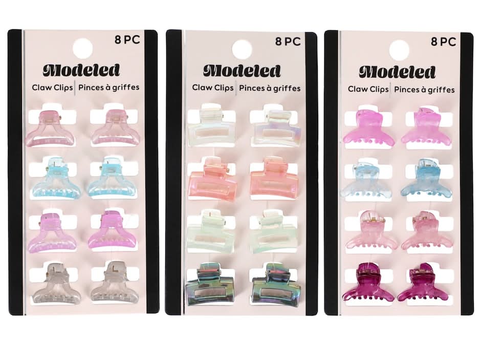 Mini Claw Hair Clips, Assorted (8 ct)