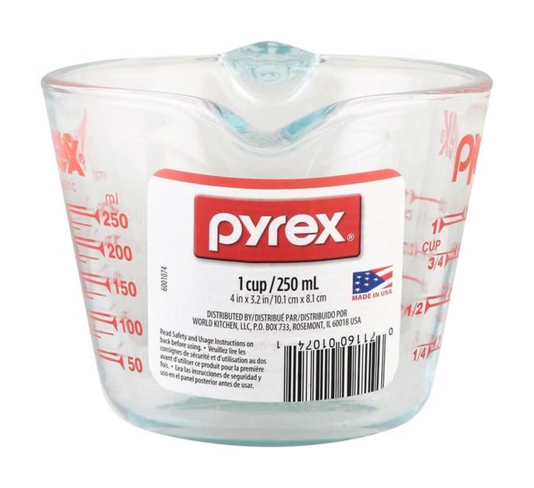 Pyrex 1 Cups Glass Clear Measuring Cup
