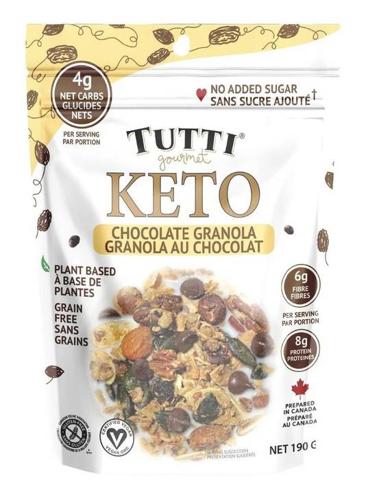 Tutti gourmet au chocolat sans gluten (15 ml) keto chocolate granola