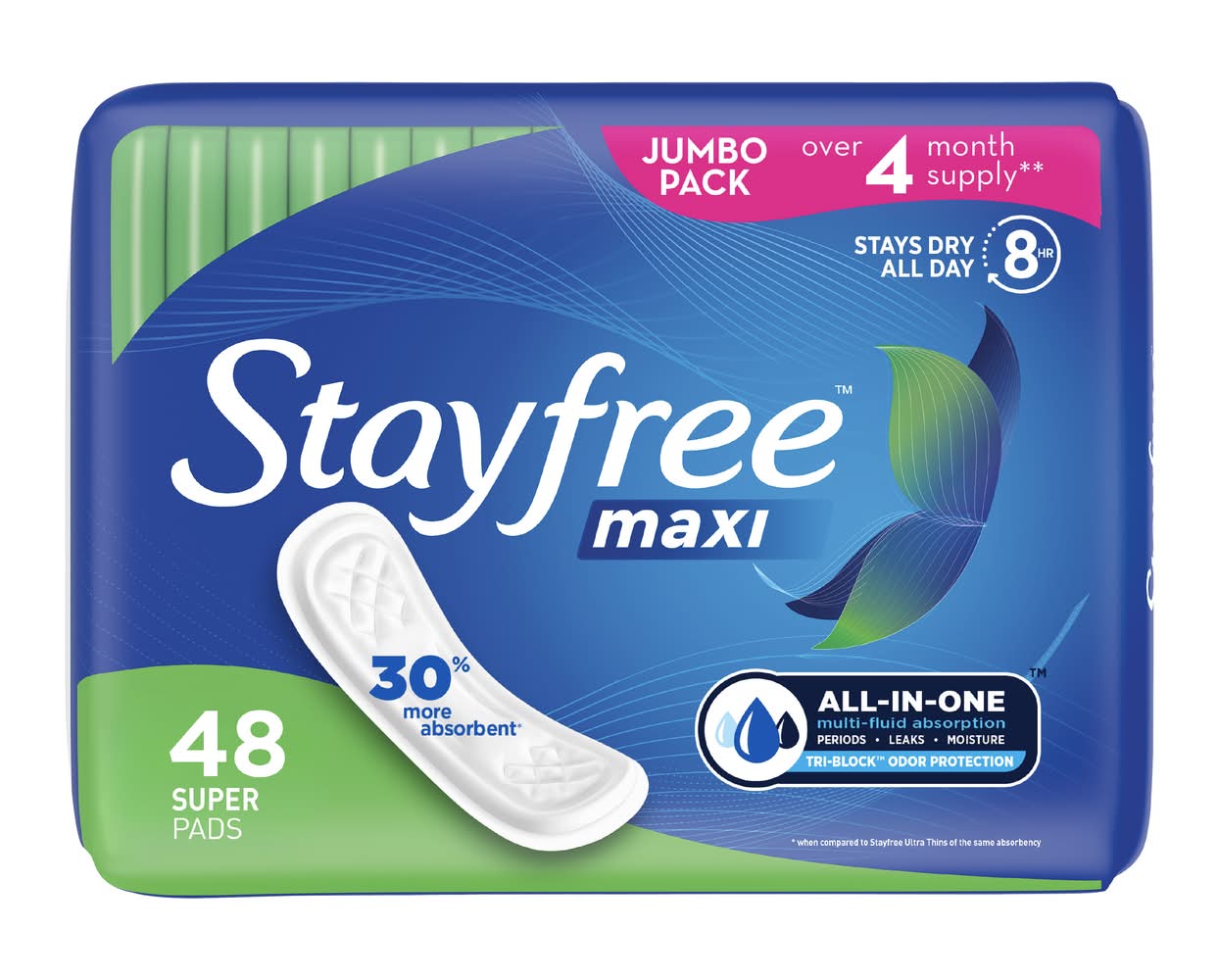 Stayfree Super Absorbency Maxi Pads (1.2 lbs)