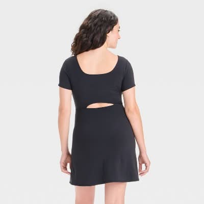 black mini maternity dress Short Sleeve Active - Isabel Maternity By Ingrid & Isabel M: Built-In Shorts, Empire Waist Delivery Near Me | Order Online polished detail for events Size:17½ 34/35 Crochet dress florasatinmaxi Women's Black Dress Shirts