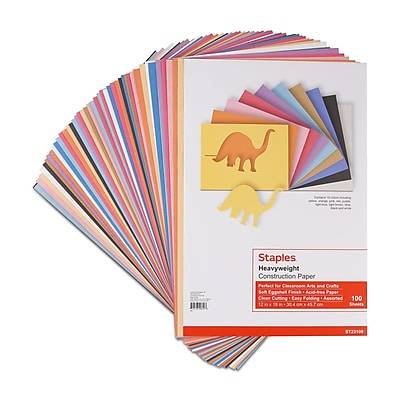 Staples Heavyweight Construction Paper, Assorted (100 ct)