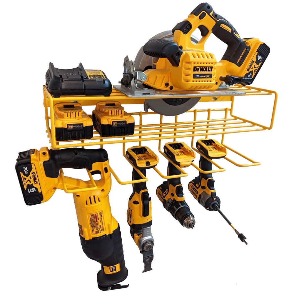 C2M 7.75 In. H X 21.5 In. W X 7.5 In. D Yellow Steel Wall Mount Tool Holder