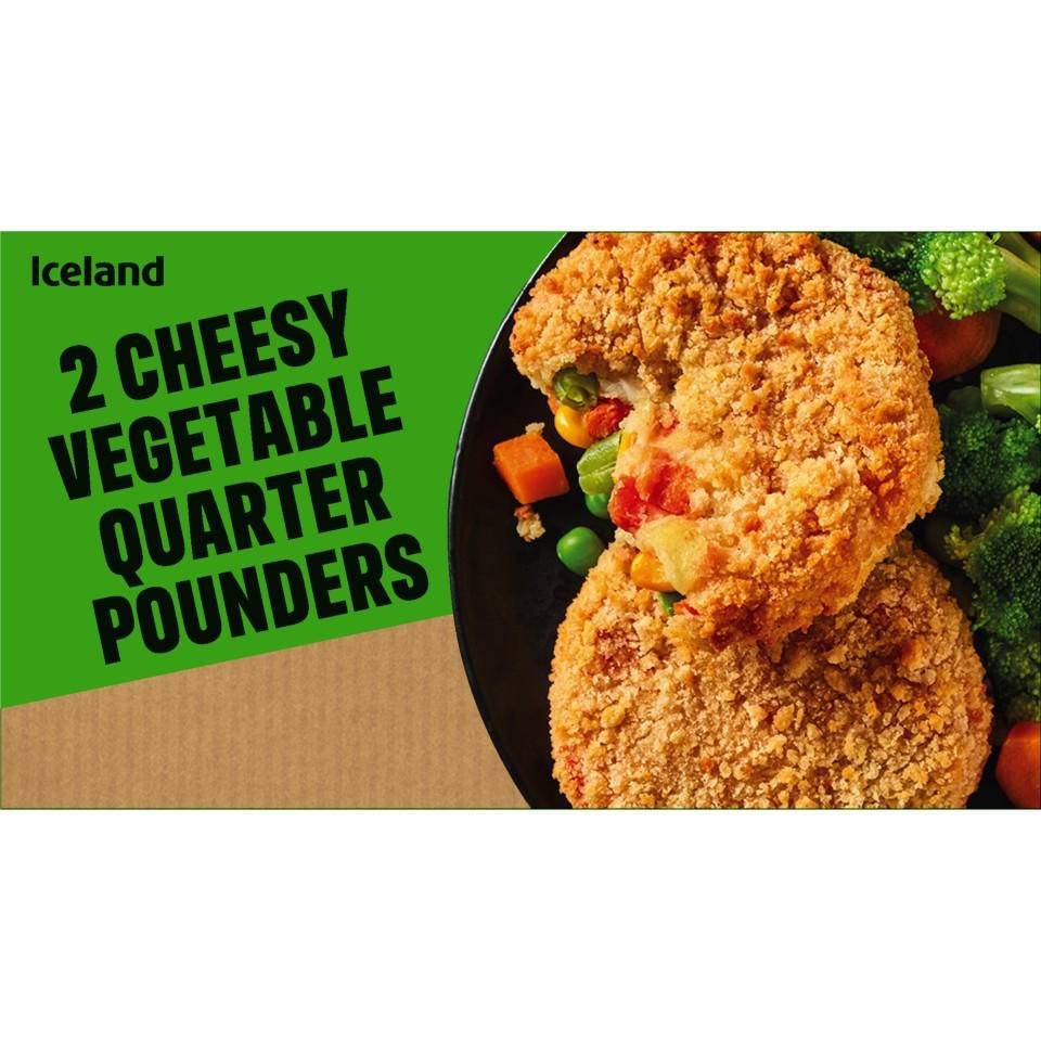 Iceland Cheesy Vegetable Quarter Pounders