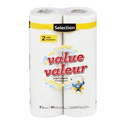 Selection serviettes en papier 2 plis (2 rouleaux) - paper towels 2-ply (2 rolls)