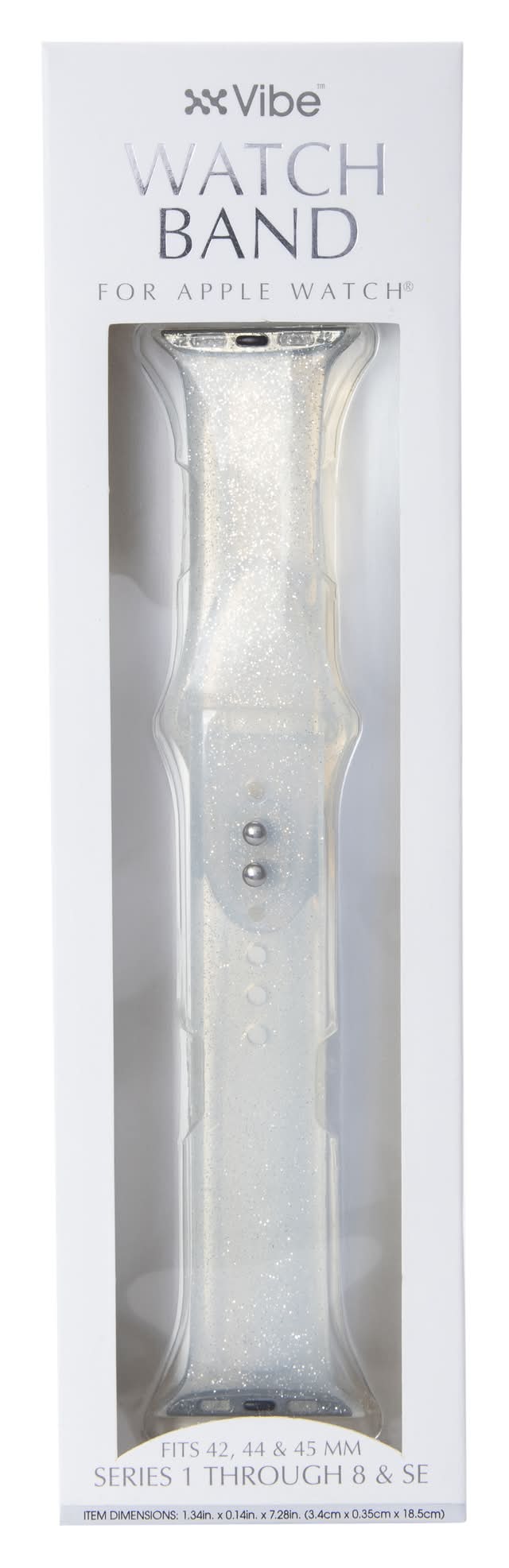 Glitter Silicone Watchband For Apple Watch® 42Mm/44Mm Large Clear