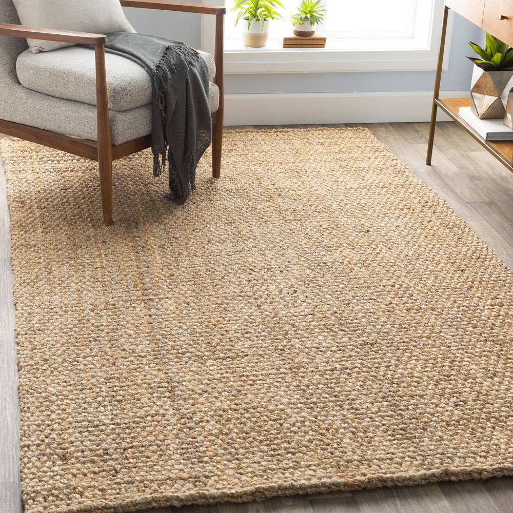 allen + roth Jute 5 X 8 (ft) Woven Jute Khaki Indoor Solid Area Rug | 219273