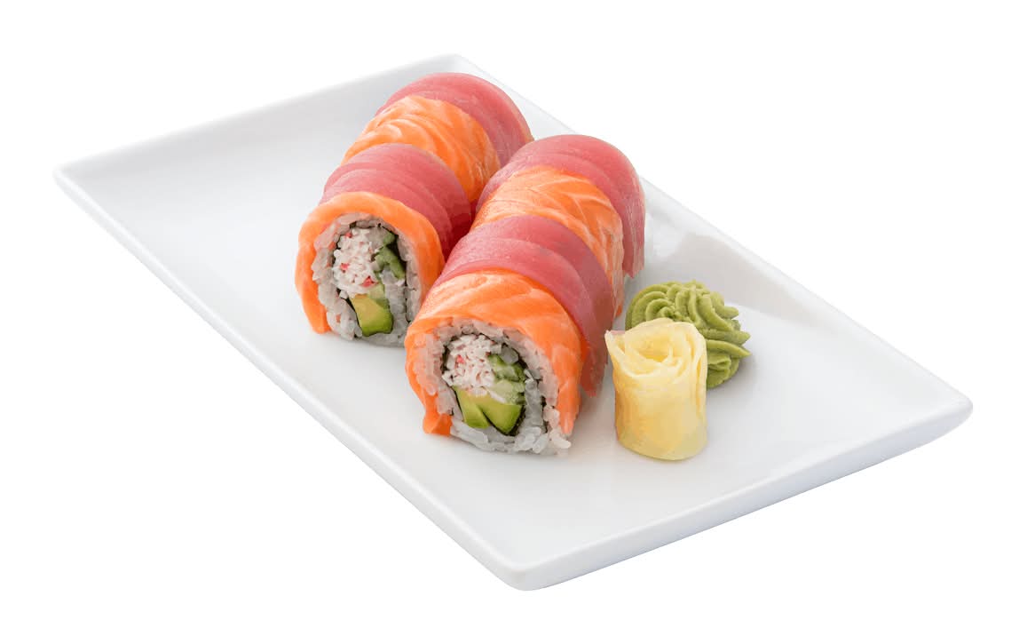 Rainbow Roll - Salmon, Tuna 10pc