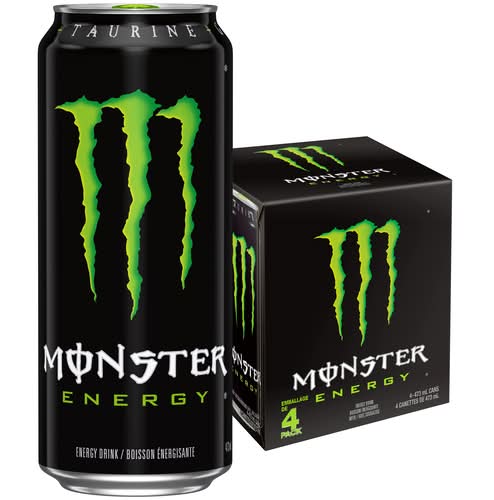 Monster energy boisson énergisante - energy drink (4 pièces, 473 ml)