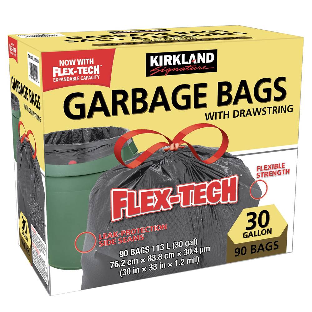 Kirkland Signature Sacs à ordures avec cordonnets (90 units) -  Drawstring garbage bags (90 units)