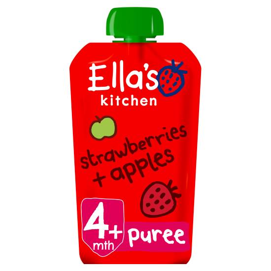 Ella's Kitchen Organic Strawberries and Apples Baby Pouch 4+ Months (120g)