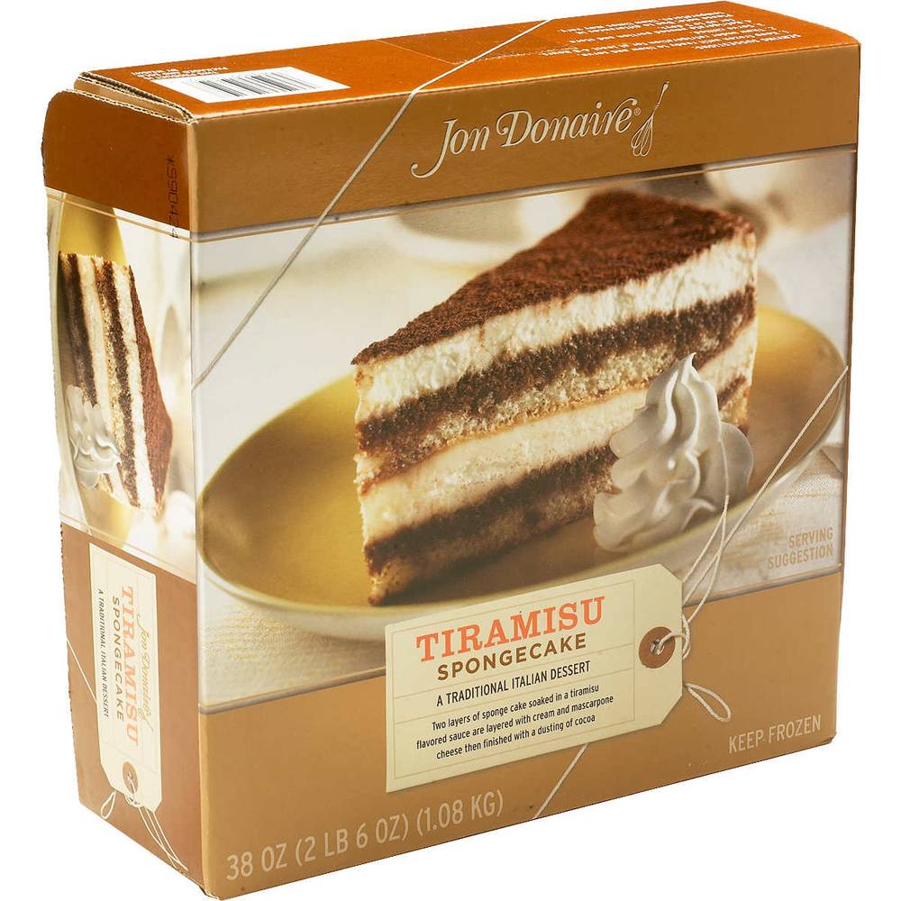 Frozen Jon Donaire - Frozen Tiramisu Cake, 9", 10 slices (4 Units per Case)
