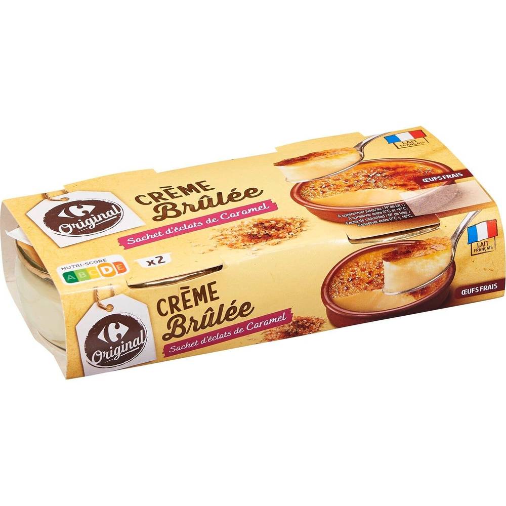 Dessert crème brûlée CARREFOUR ORIGINAL - les 2 pots de 100g