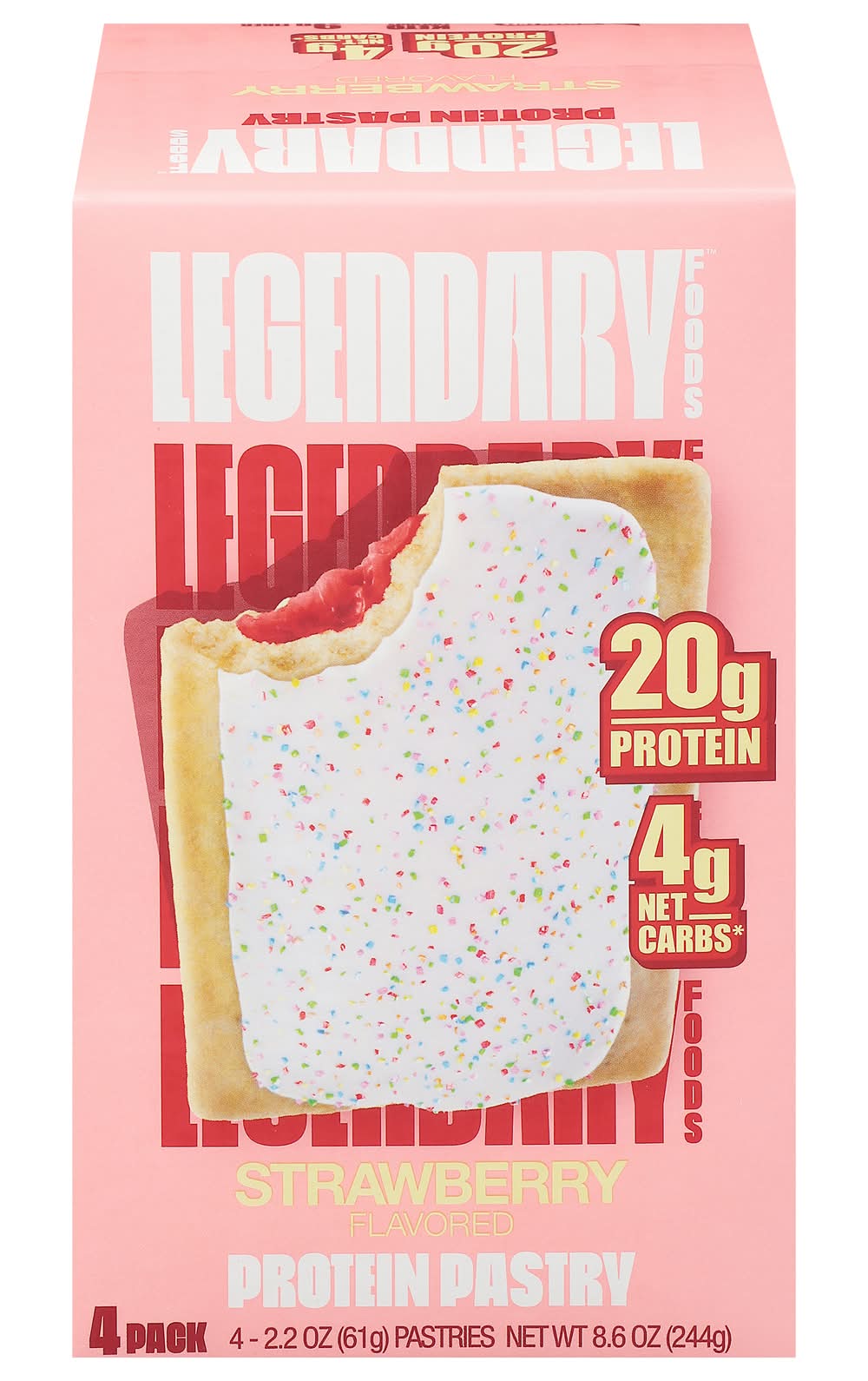 Legendary Foods Protein Pastry, Strawberry (4 x 2.2 oz)