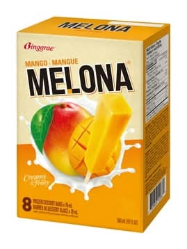 Binggrae Melona Creamy & Fruity Ice Dessert Bars, Mango (8 x 70 ml)