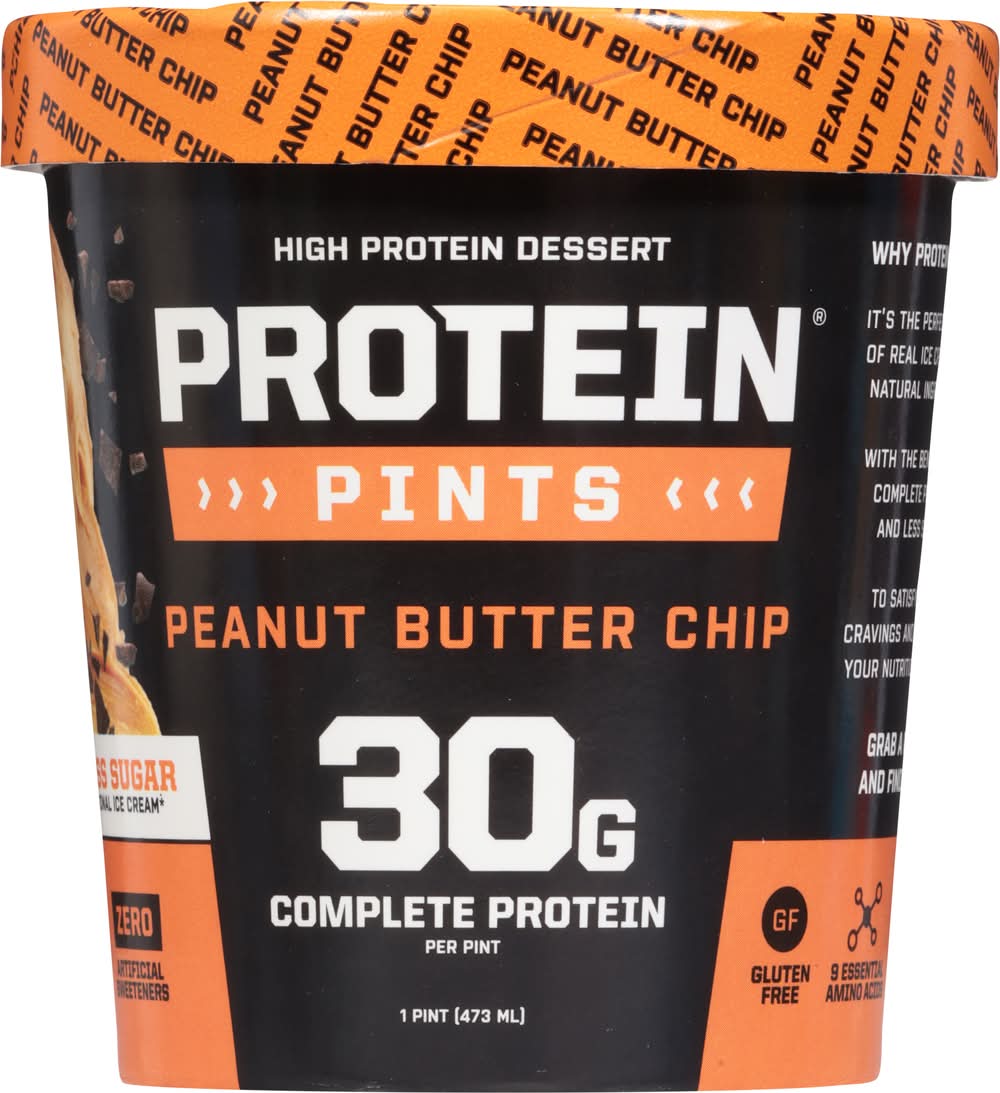 Protein Pints Gluten Free High Protein Ice Cream, Peanut Butter Chip (1 pint)