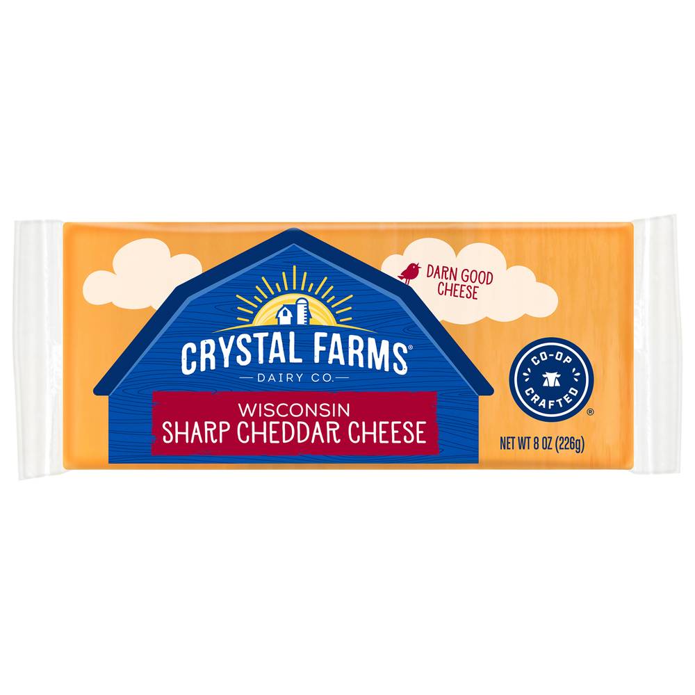 Crystal Farms Wisconsin Sharp Cheddar Cheese (8 oz)