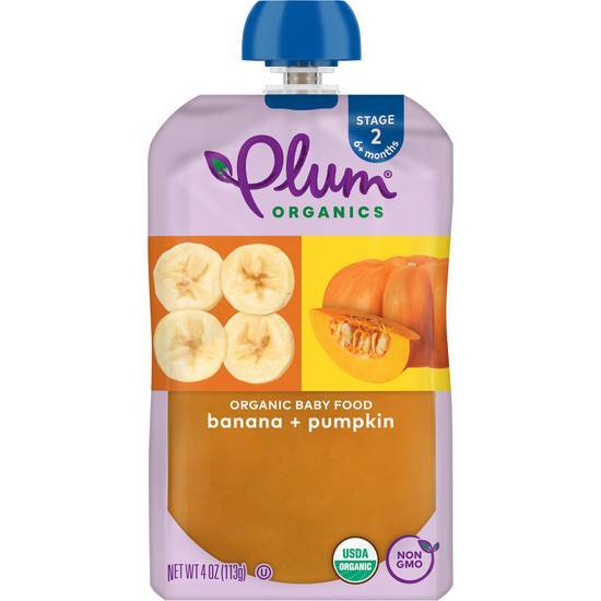 Plum Organics Baby Food Stage 2 Pouch (banana-pumpkin)