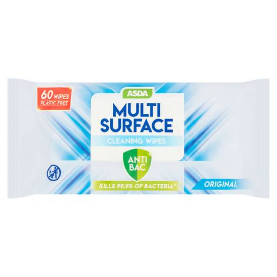 Asda Multi Surface Cleaning Wipes Anti Bac Original 60 Wipes