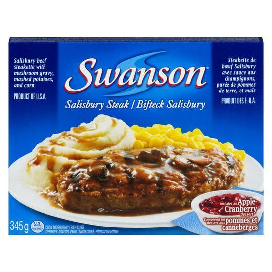 Swanson Salisbury Steak Frozen Dinner - 345g