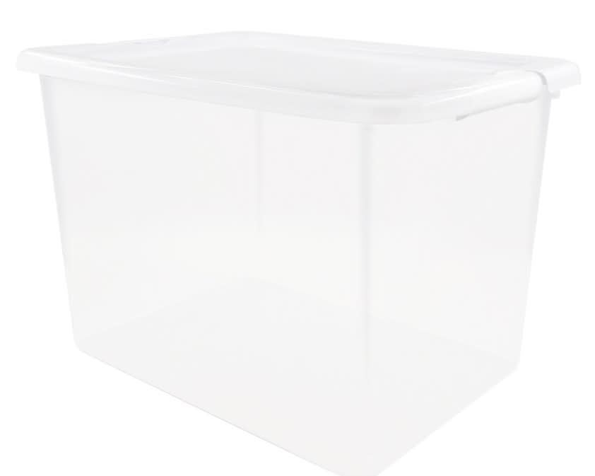 Sterilite Storage Box With Clip-On Lid 20 Qt, White