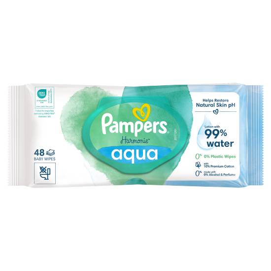 Pampers Harmonie Aqua Baby Wipes Plastic Free 1 pack = 48 Baby Wet Wipes