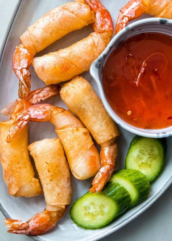 Thai Crispy Shrimp in a blanket (3pcs) (Goong Hom Pa)