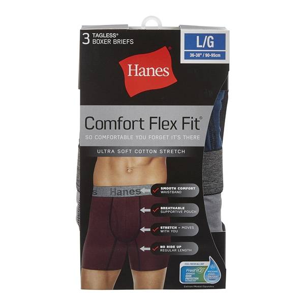 Hanes Comfort Flex Stretch Boxer Briefs, L