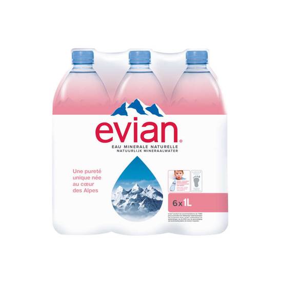 EVIAN - Eau minérale naturelle - Plate - 6x1l