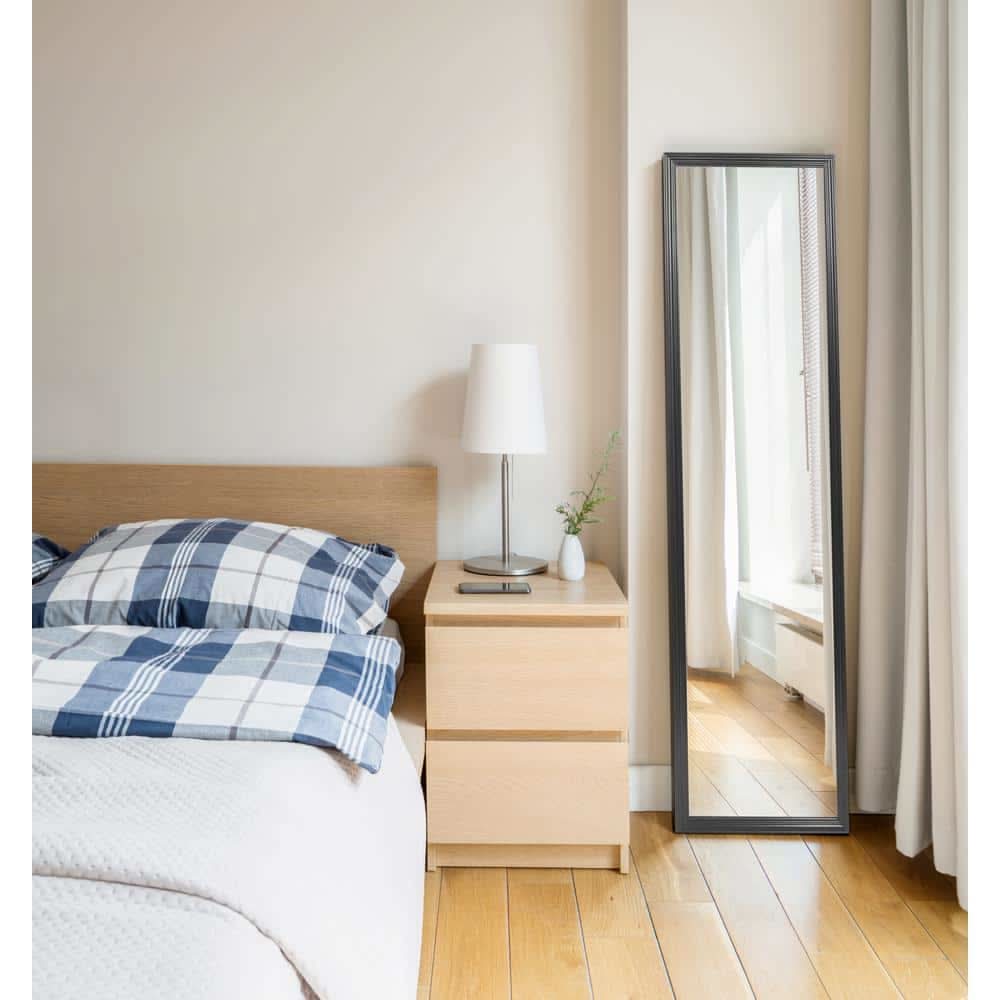 Glacier Bay 13 In. W X 49 In. H Framed Rectangular Bathroom Vanity Mirror In Black (Screws Not Included)