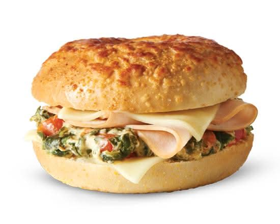 Turkey Provolone on Asiago Bagel