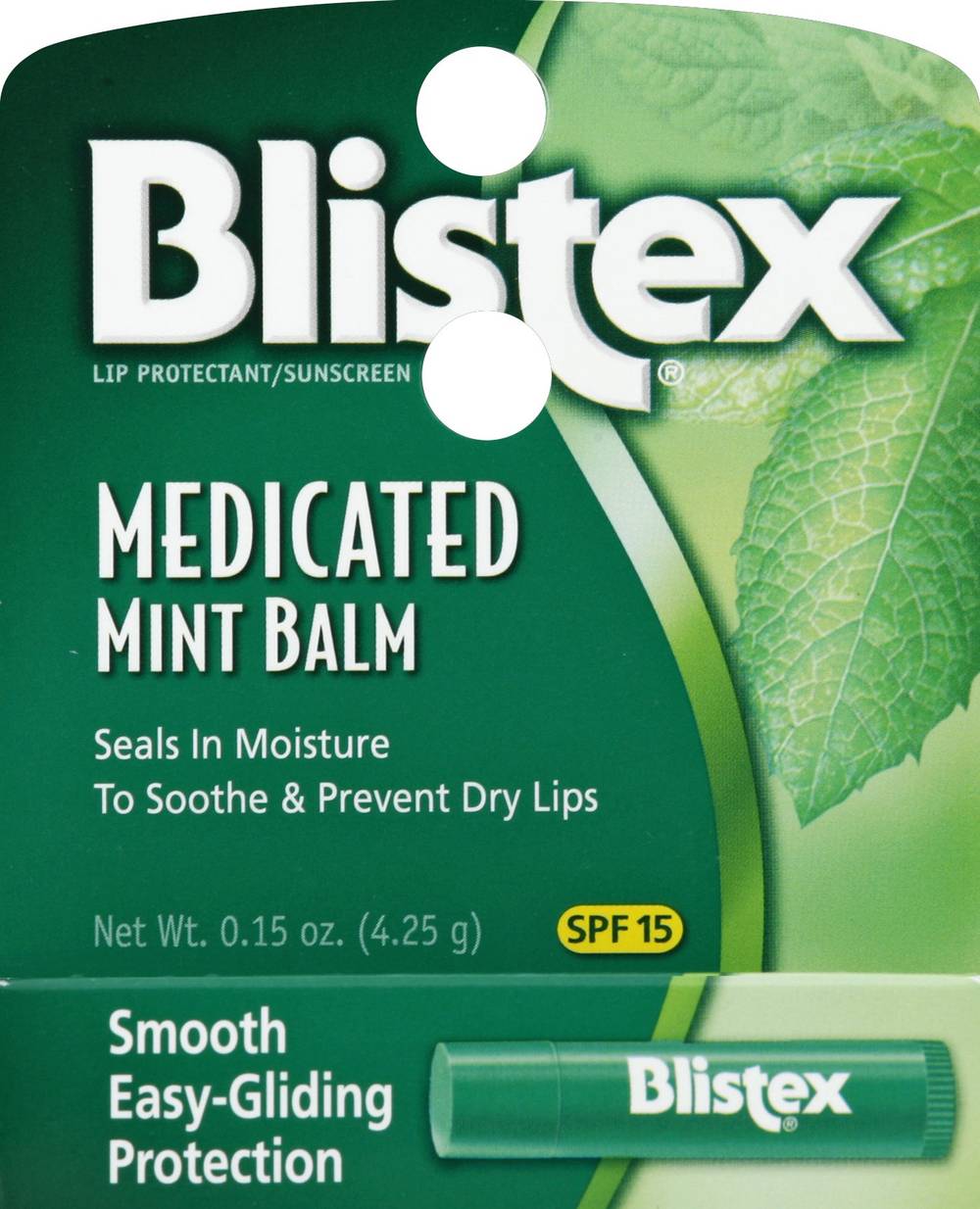 Blistex Medicated Lip Balm, Mint, Spf 15 - 0.15 Oz