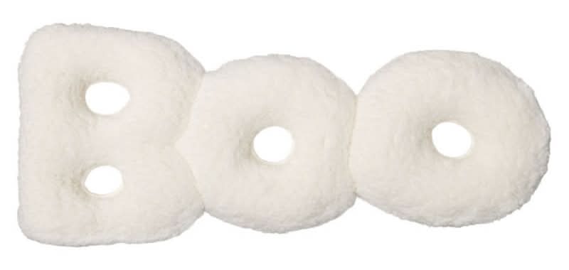 The Halloween Collection Boo Pillow, 12x20 in, White
