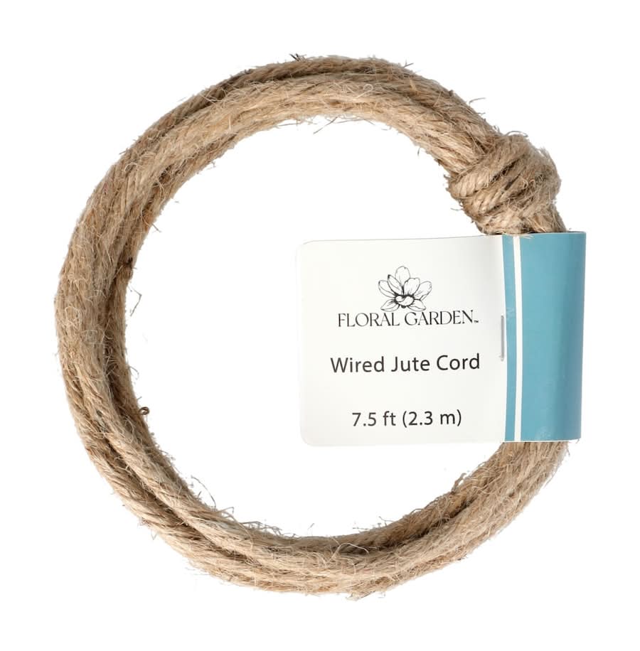 Floral Garden Wired Jute Cord, 75 ft