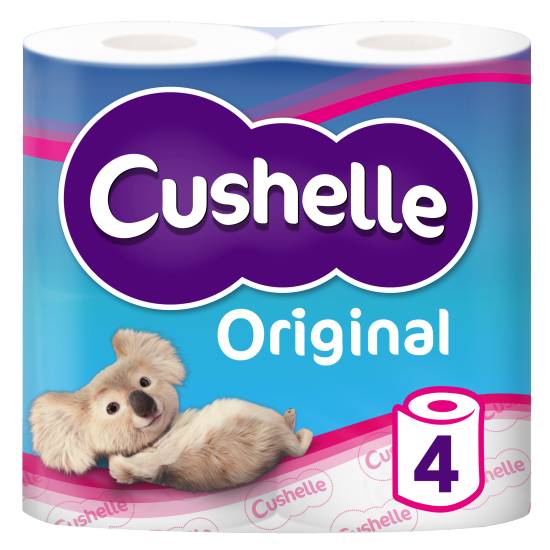 Cushelle White Original Toilet Tissue Rolls (4 pack)