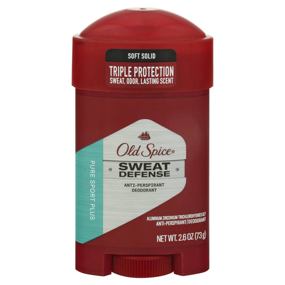 Old Spice Sweat Defense Soft Solid Pure Sport Plus Anti-Perspirant Deodorant (2.6 oz)