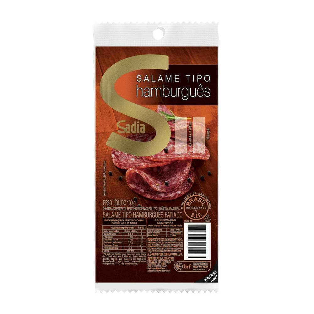 Sadia salame hamburguês fatiado (100 g)