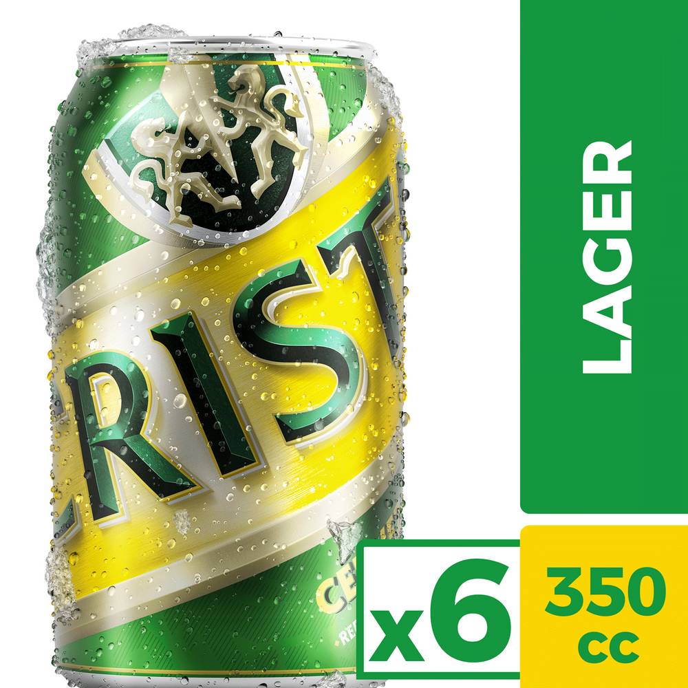 Cristal pack cerveza lager (6 latas x 350 ml c/u)