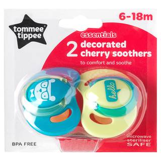 Tommee Tippee Essentials 2 Decorated Cherry Soothers 6-18M
