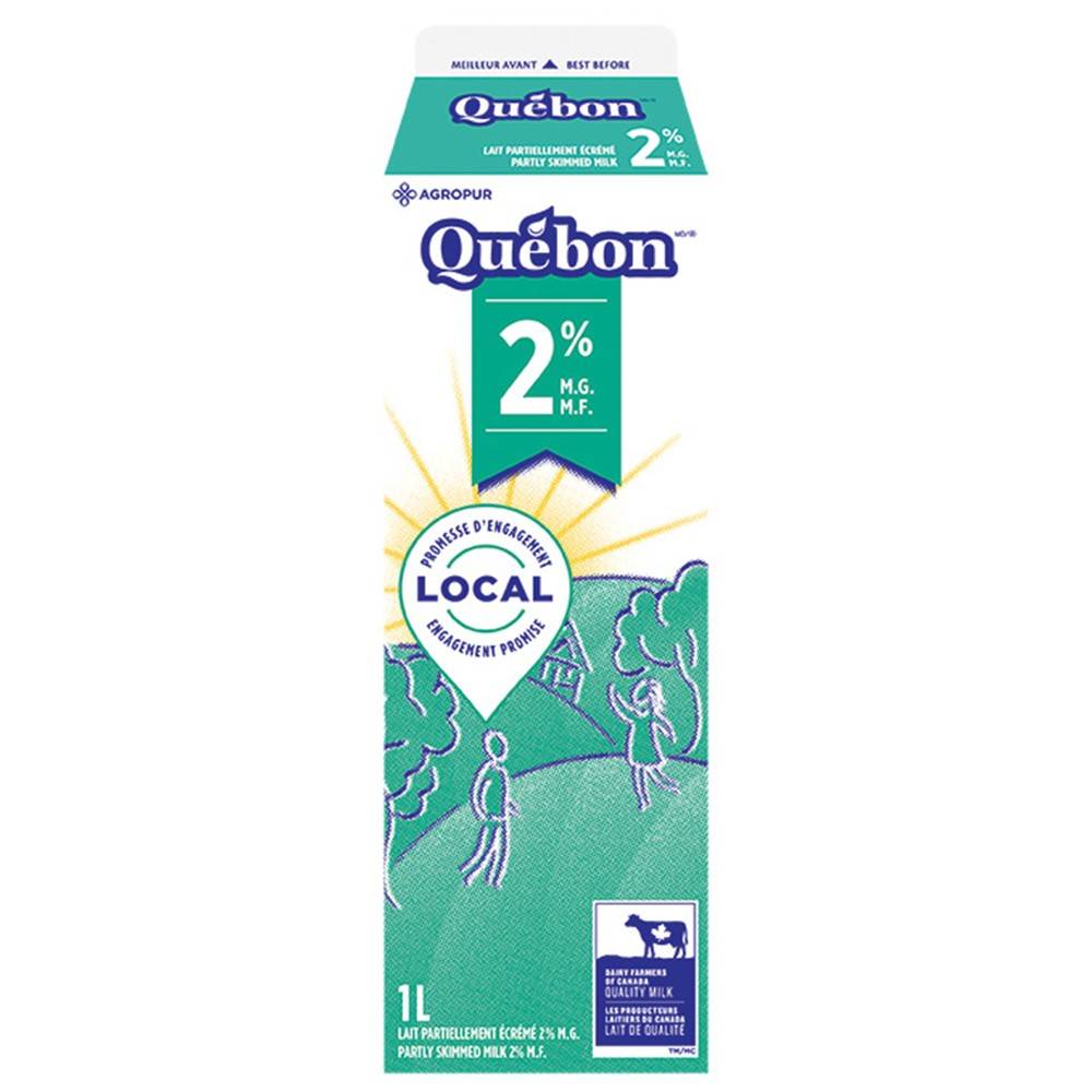 Québon lait partiellement écrémé 2% - partly skimmed 2% milk (1 l)