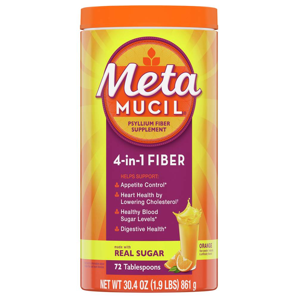 Metamucil Orange 4-in-1 Psyllium Fiber Supplement Powder (1.9 lbs)