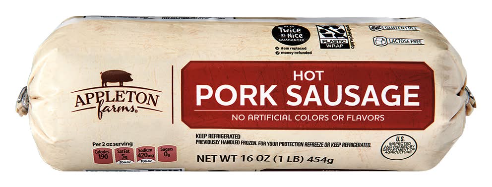 Appleton Farms Gluten & Lactose Free Hot Pork Sausage Roll (16 oz)