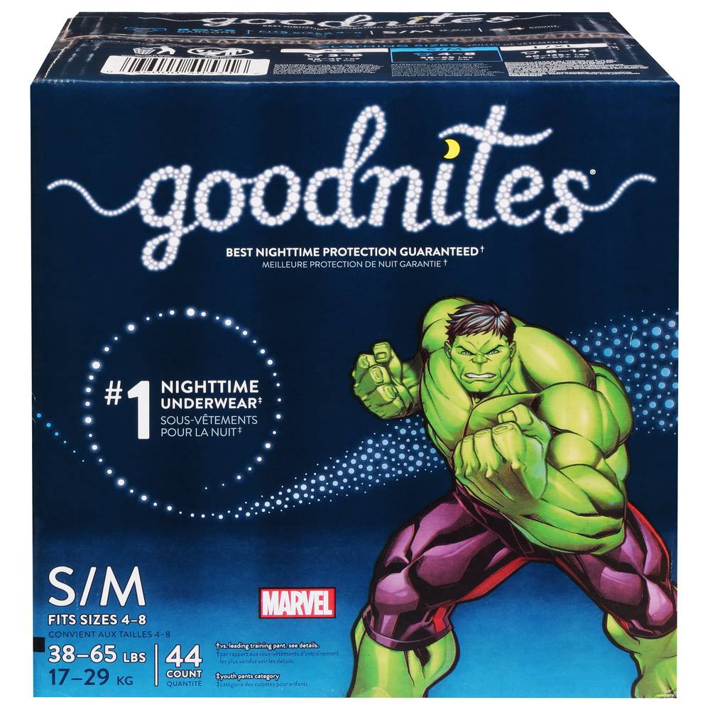 Goodnites Marvel the Hulk Boys Nighttime Underwear (s/m)