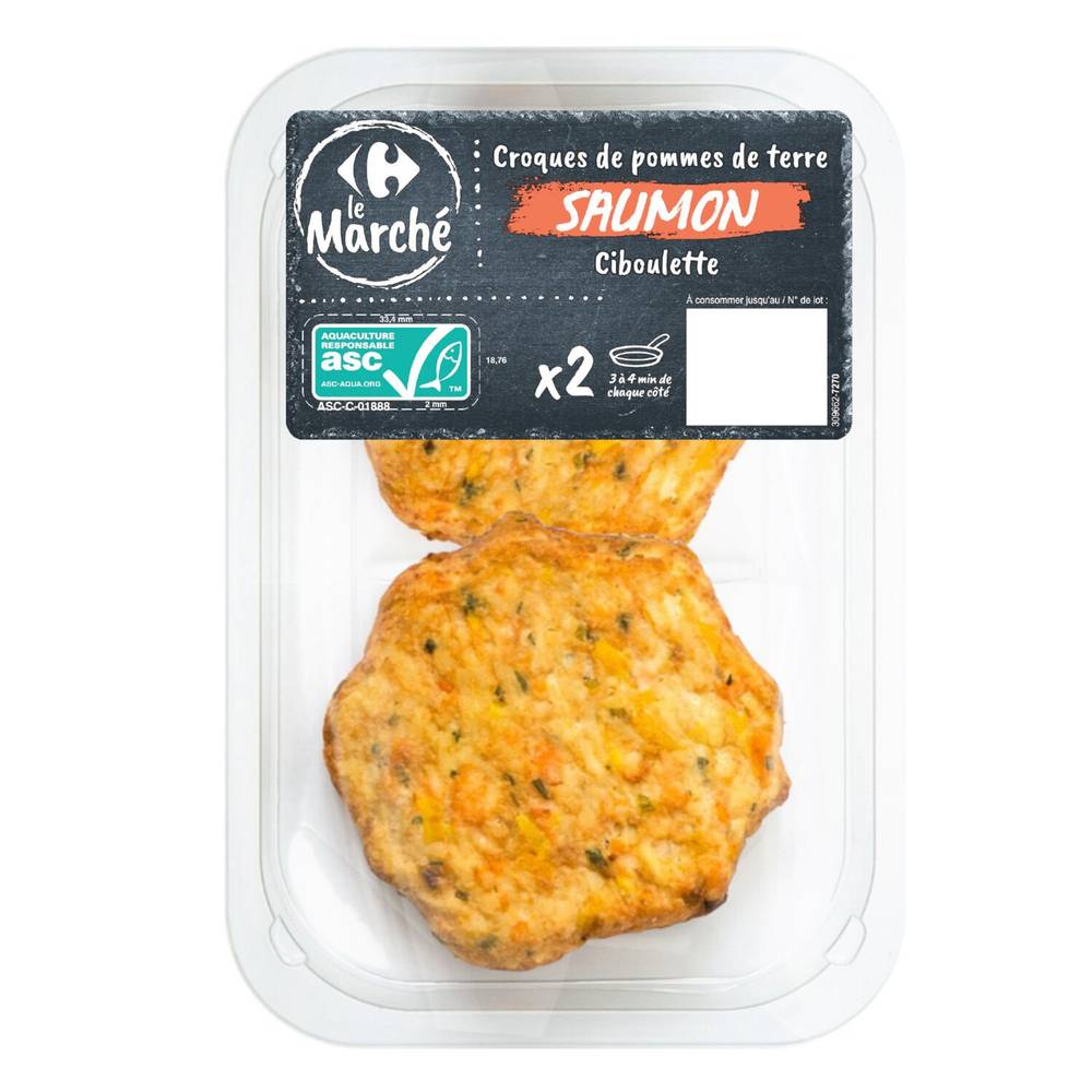 Carrefour Le Marché - Croques de pommes de terre saumon ciboulette