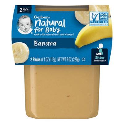 Gerber 2Nd Foods Natural Banana Baby Food Tub - 2-4 Oz